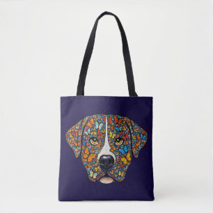 Labrador Retriever Butterfly Kaleidoscope Portrait Tote Bag