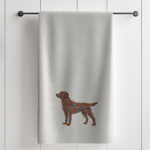 Labrador Retriever Butterfly Silhouette Dog Lover Bath Towel Set
