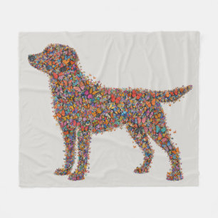 Labrador Retriever Butterfly Silhouette Dog Lover Fleece Blanket