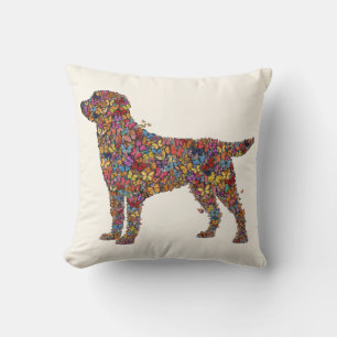 Labrador Retriever Butterfly Silhouette Dog Mama Throw Pillow