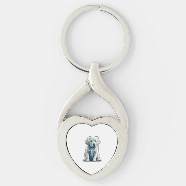 Labrador Retriever Calm Puppy   Keychain (Front)