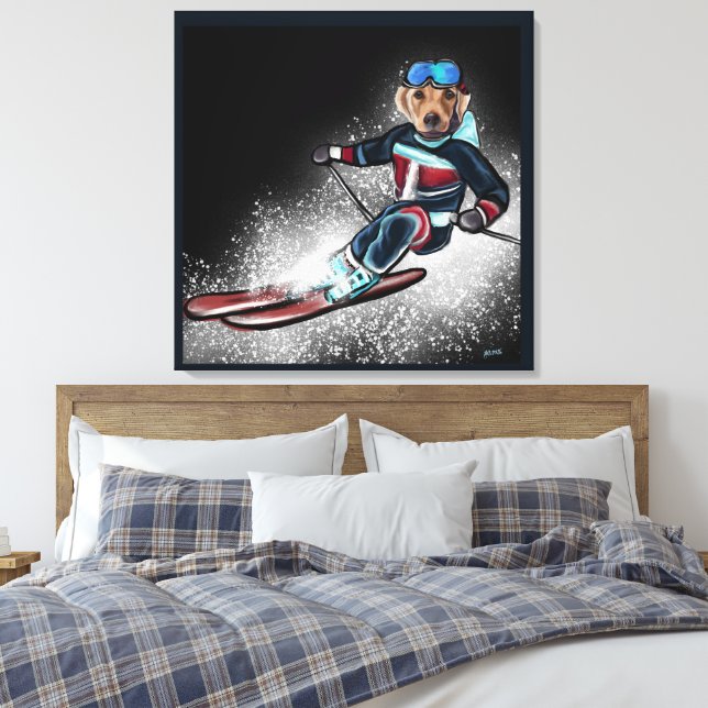 LABRADOR RETRIEVER  CANVAS PRINT (Insitu(Bedroom))