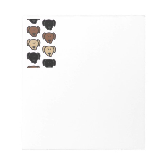 Labrador Retriever Cartoon Heads Notepad (Front)