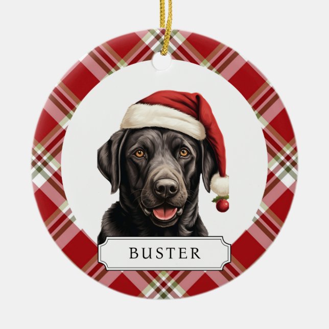 Labrador Retriever Ceramic Circle Ornament (Front)