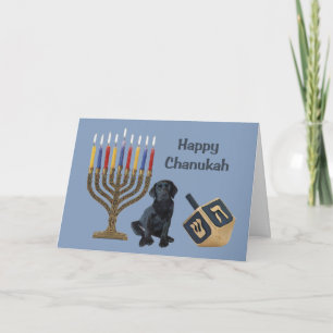 Labrador Retriever Chanukah Card Menorah Dreidel