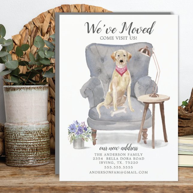 Labrador retriever Chien | Faire-part de déplaceme (Créateur téléchargé)