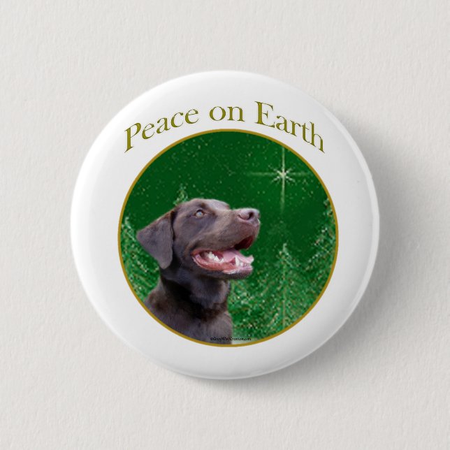 Labrador Retriever (choc) Peace 2 Inch Round Button (Front)