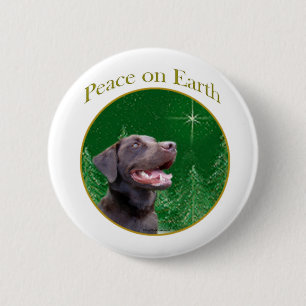 Labrador Retriever (choc) Peace 2 Inch Round Button