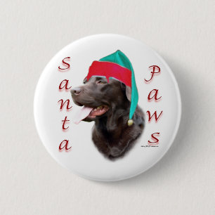 Labrador Retriever (choc) Santa Paws 2 Inch Round Button
