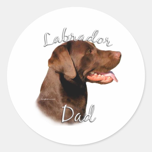 Labrador Retriever (chocolate) Dad 2 Classic Round Sticker (Front)