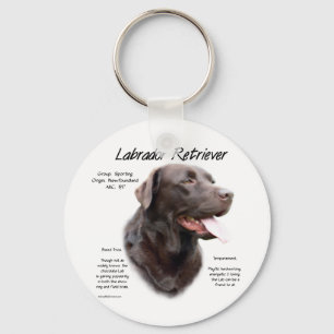 Labrador Retriever (chocolate) History Design Keychain