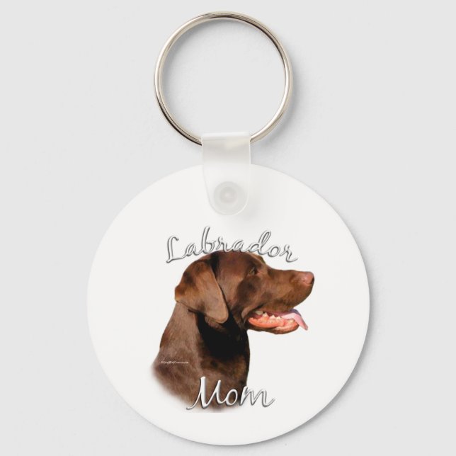 Labrador Retriever (chocolate) Mom 2 Keychain (Front)