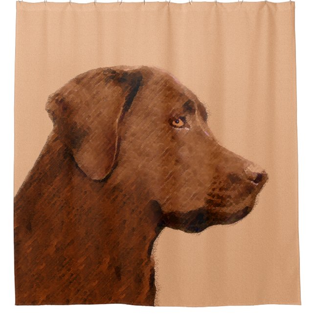 Labrador Retriever (Chocolate) Painting - Dog Art (Front)