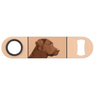 Labrador Retriever (Chocolate) Painting - Dog Art Bar Key