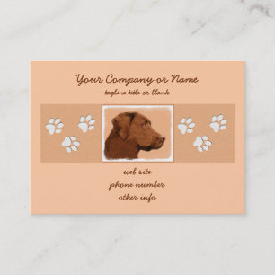 Labrador Retriever (Chocolate) Painting - Dog Art Business Card