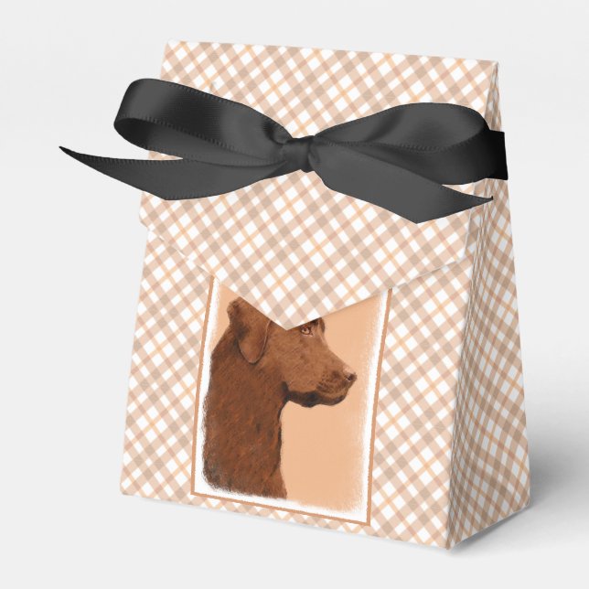 Labrador Retriever (Chocolate) Painting - Dog Art Favor Box (Front Side)