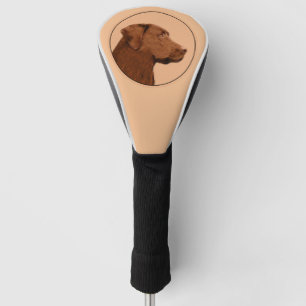 Labrador Retriever (Chocolate) Painting - Dog Art Golf Head Cover