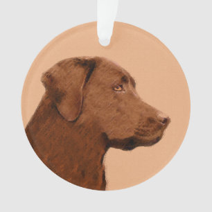 Labrador Retriever (Chocolate) Painting - Dog Art Ornament