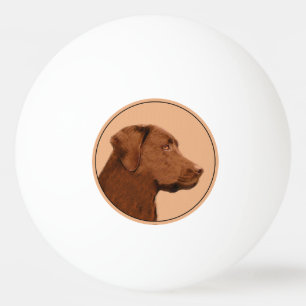 Labrador Retriever (Chocolate) Painting - Dog Art Ping Pong Ball