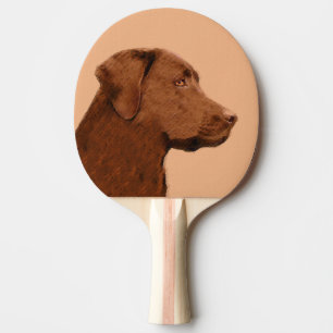 Labrador Retriever (Chocolate) Painting - Dog Art Ping Pong Paddle