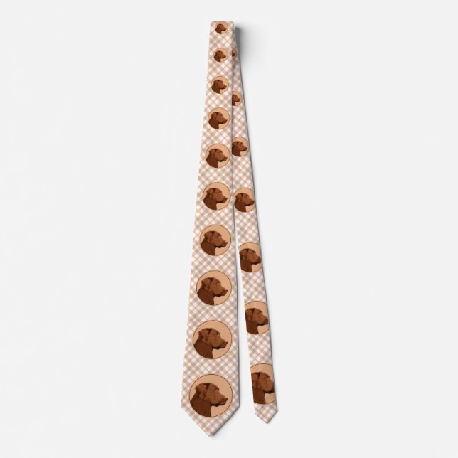 Labrador Retriever (Chocolate) Painting - Dog Art Tie (Front)