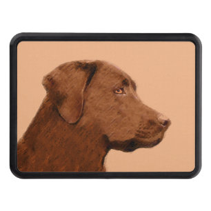Labrador Retriever (Chocolate) Painting - Dog Art Trailer Hitch Cover