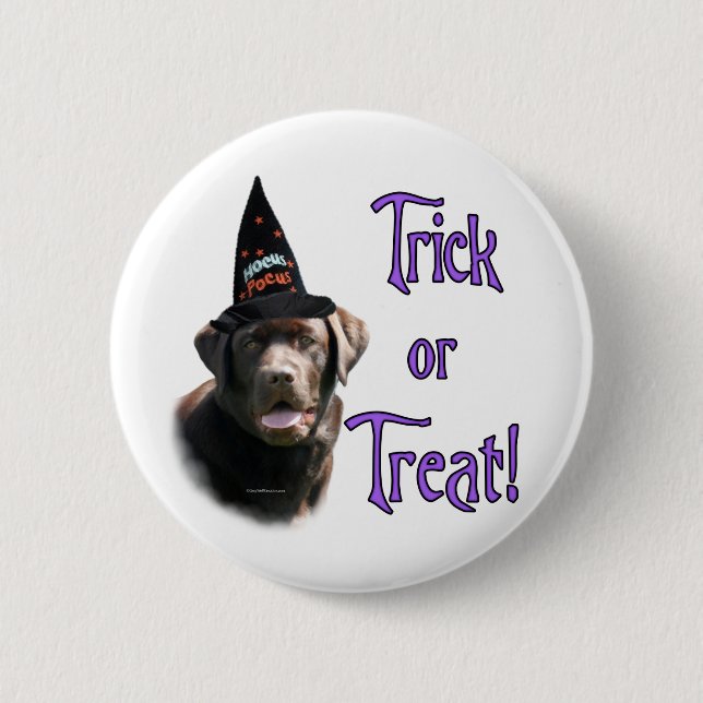 Labrador Retriever (chocolate) Trick 2 Inch Round Button (Front)