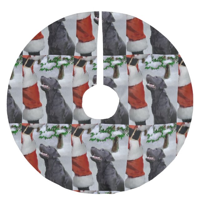Labrador Retriever Christmas Brushed Polyester Tree Skirt (Front)