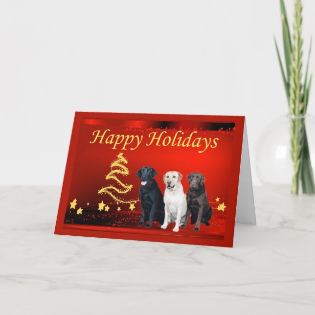 Labrador Retriever  Christmas Card Stars9 (Front)