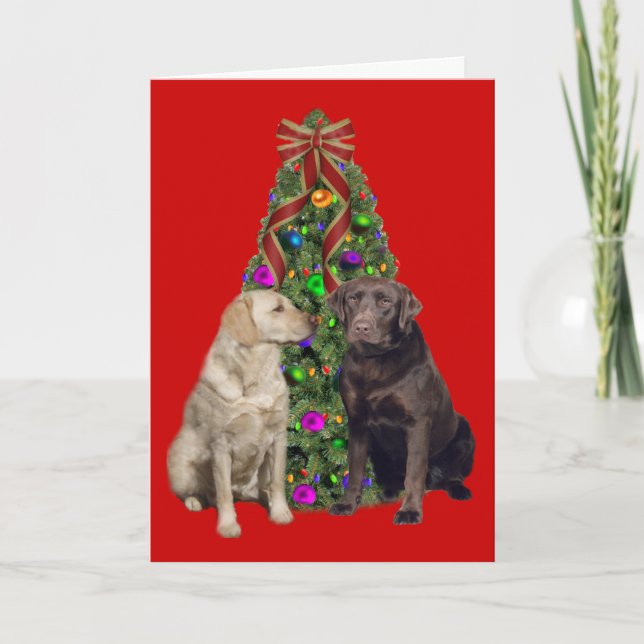 Labrador Retriever Christmas Card Tree (Front)