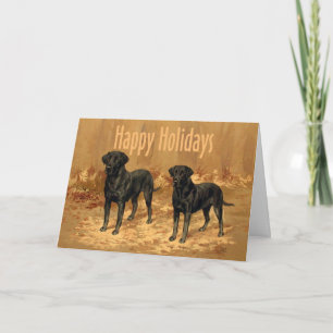 Labrador Retriever Christmas Card Vintage
