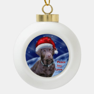 Labrador Retriever Christmas Ceramic Ball Christmas Ornament