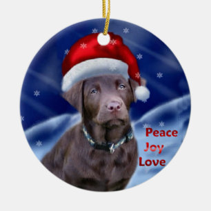 Labrador Retriever Christmas Ceramic Ornament
