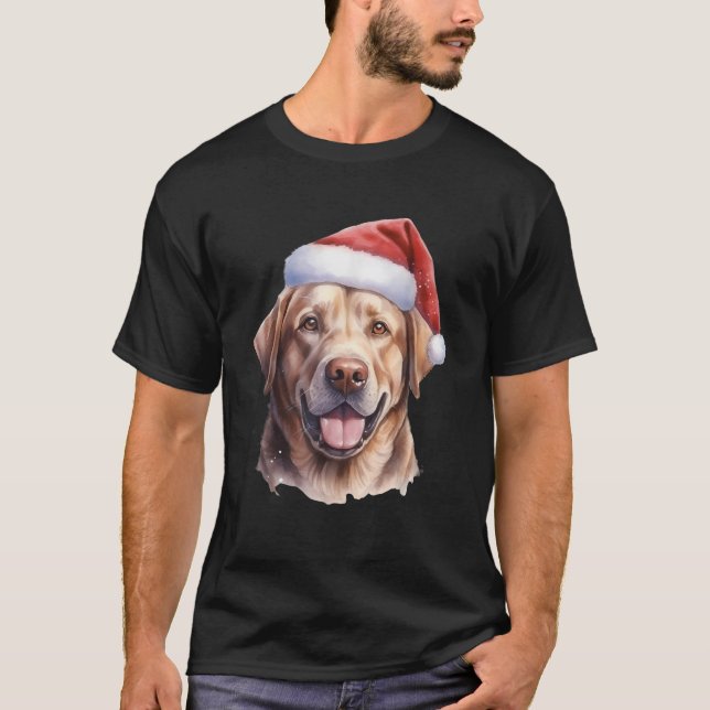 Labrador Retriever Christmas Dog  T-Shirt (Front)