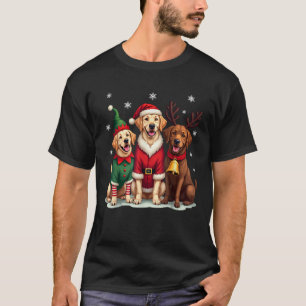 Labrador Retriever Christmas Dogs Funny Santa Rein T-Shirt