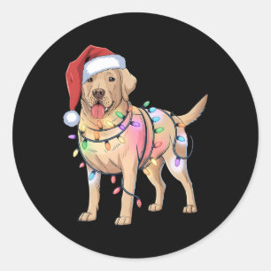 Labrador Retriever Christmas Festive Dog Lover 1  Classic Round Sticker