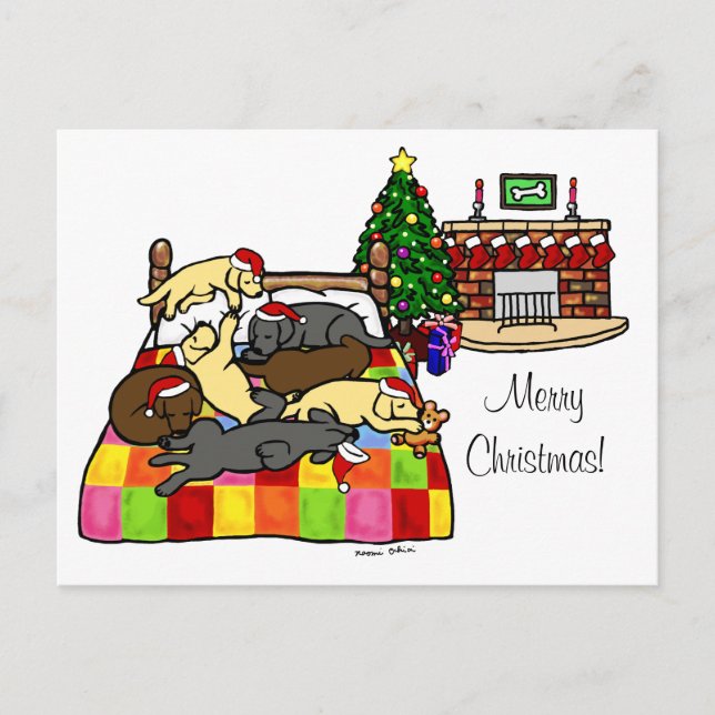Labrador Retriever Christmas Holiday Postcard (Front)