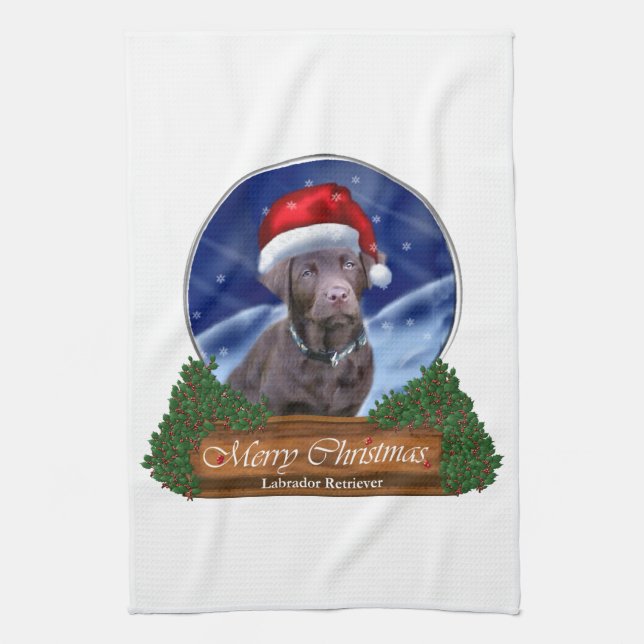 Labrador Retriever Christmas Kitchen Towel (Vertical)