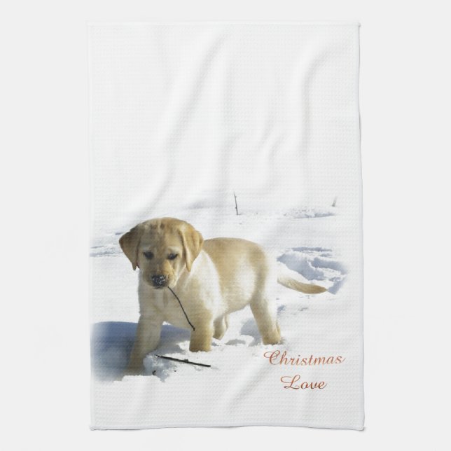 Labrador Retriever Christmas Kitchen Towel (Vertical)