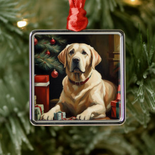 Labrador Retriever Christmas Metal Ornament