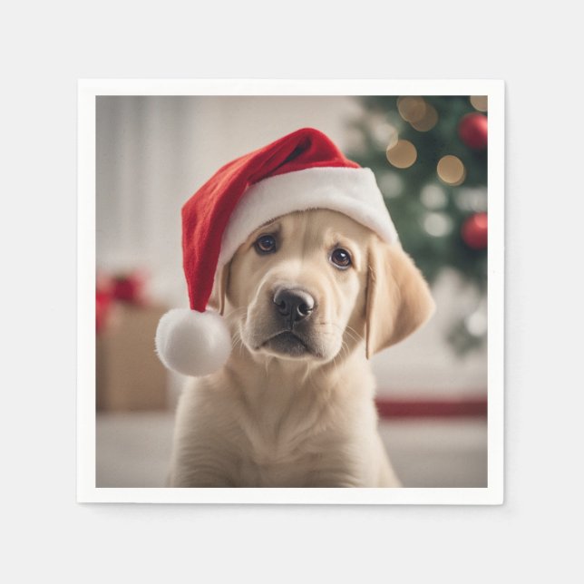 Labrador Retriever Christmas Napkin (Front)