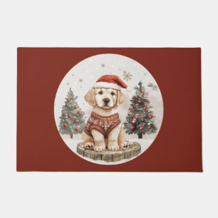 Labrador Retriever Christmas Puppy Doormat