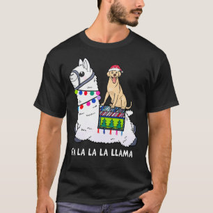 Labrador Retriever Christmas Riding Llama T-Shirt