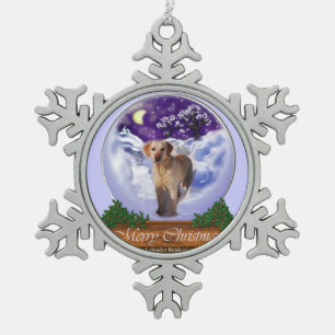 Labrador Retriever Christmas Snowflake Pewter Christmas Ornament