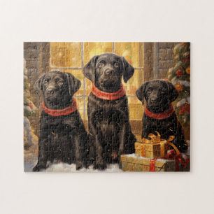 Labrador retriever Christmas time Jigsaw Puzzle