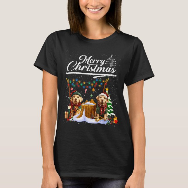 Labrador Retriever Christmas Tree Decorations Dog  T-Shirt (Front)