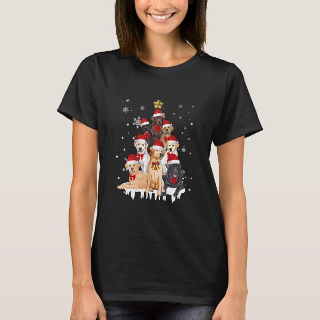 Labrador Retriever Christmas Tree Dog T-Shirt (Front)