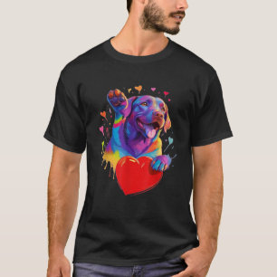Labrador Retriever Colorful Labrador Heart Graphic T-Shirt