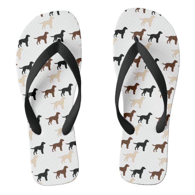 labrador retriever colour silhouettes flip flops (Footbed)
