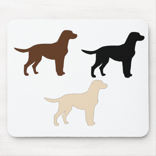 labrador retriever colour silhouettes mouse pad (Front)